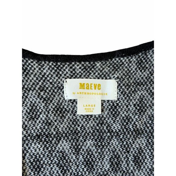 Anthropologie Maeve Geometric Knit Sweater Vest Shrug Set Large Black White Larg - Picture 7 of 14
